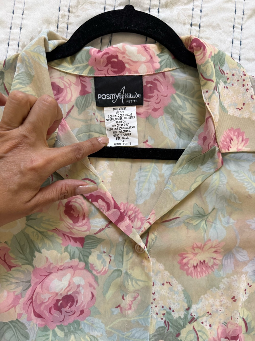 Positive Attitude Vintage Floral Maxi Dress Jacket Set Cottagecore 14P Romantic - Picture 16 of 16